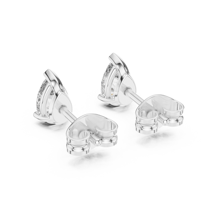 Pear Cut Lab Grown Diamond Stud Earrings in White Gold