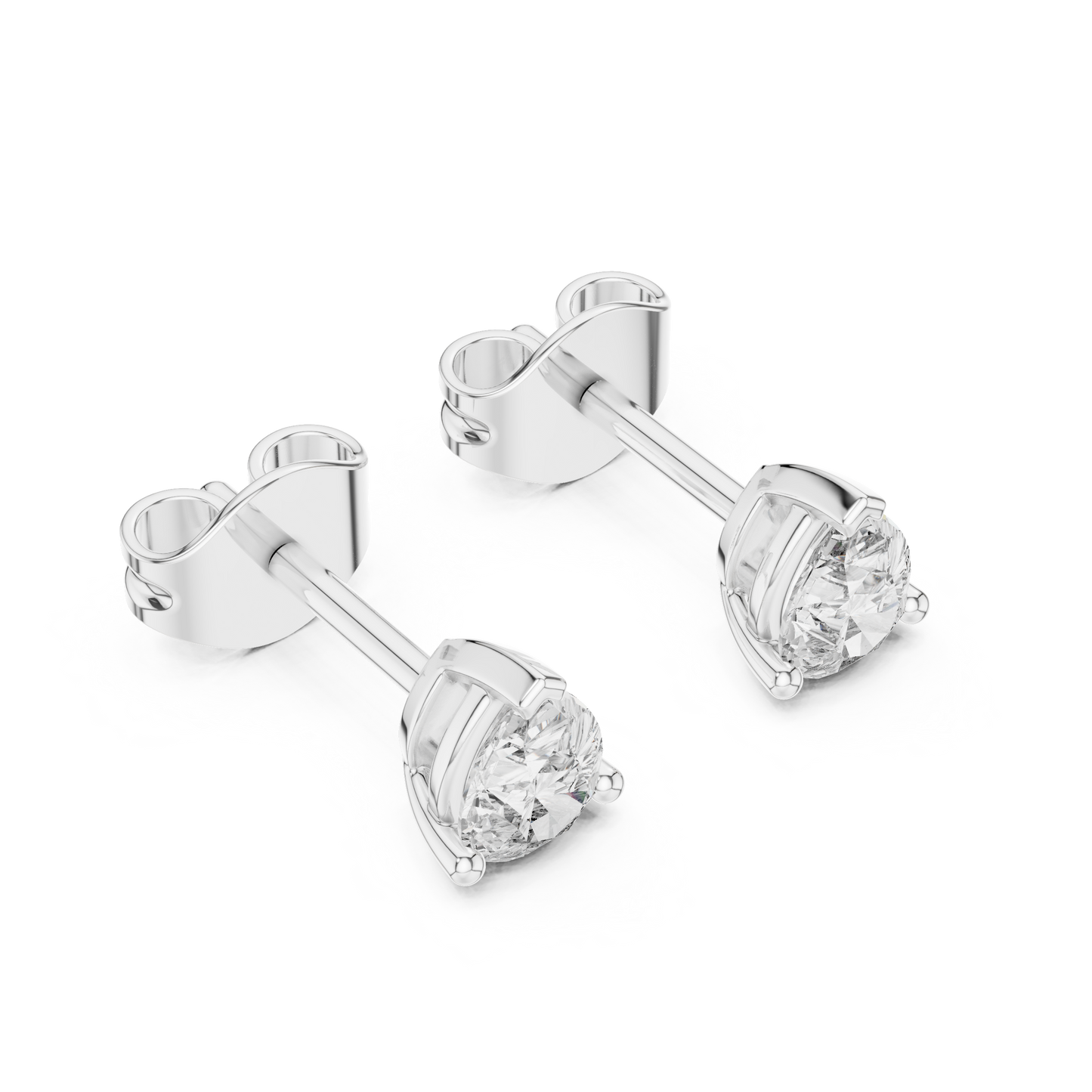 Pear Cut Lab Grown Diamond Stud Earrings in White Gold