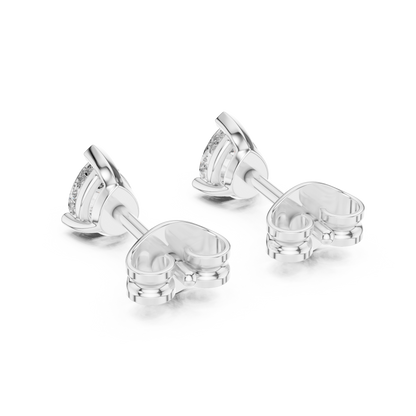 Pear Cut Lab Grown Diamond Stud Earrings in White Gold