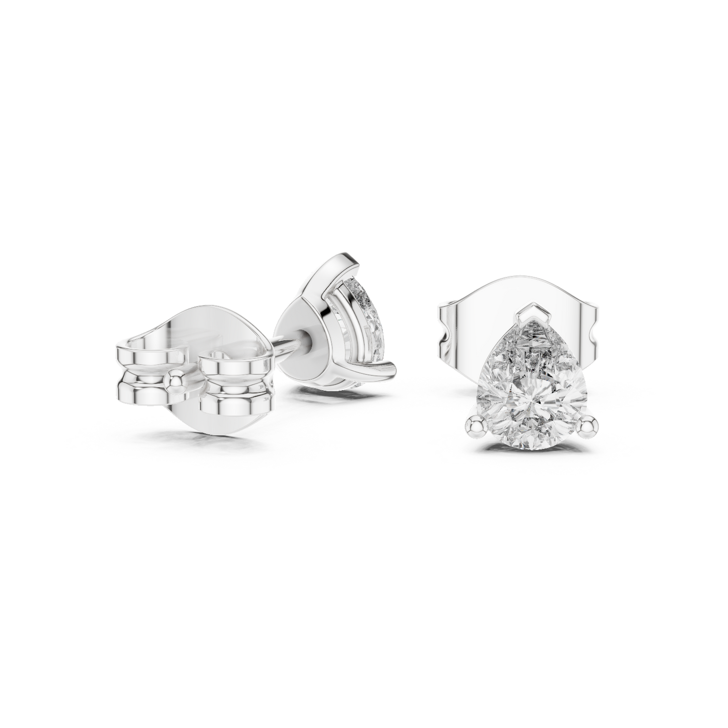 Pear Cut Lab Grown Diamond Stud Earrings in Platinum