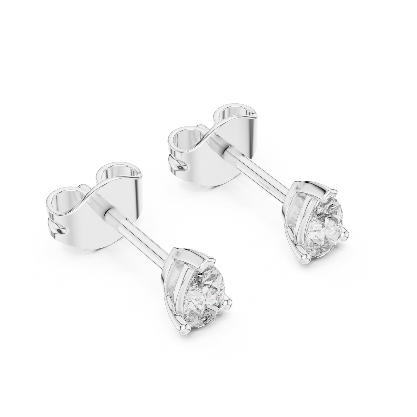 Pear Cut Lab Grown Diamond Stud Earrings in White Gold