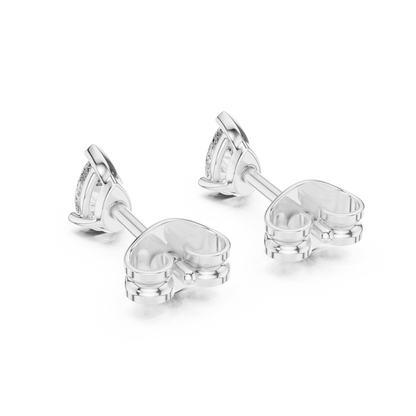 Pear Cut Lab Grown Diamond Stud Earrings in Platinum