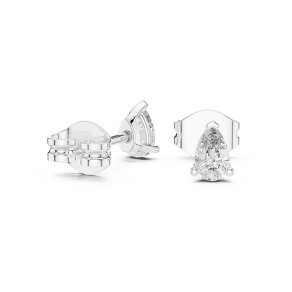 Pear Cut Lab Grown Diamond Stud Earrings in Platinum