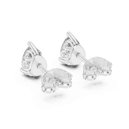 Pear Cut Lab Grown Diamond Stud Earrings in White Gold