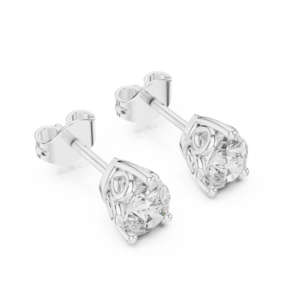 Pear Cut Lab Grown Diamond Stud Earrings in Platinum