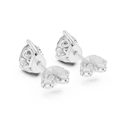 Pear Cut Lab Grown Diamond Stud Earrings in White Gold