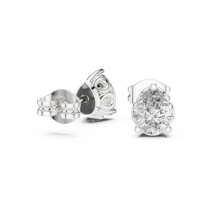 Pear Cut Lab Grown Diamond Stud Earrings in Platinum