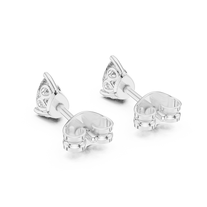 Pear Cut Lab Grown Diamond Stud Earrings in White Gold