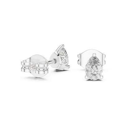 Pear Cut Lab Grown Diamond Stud Earrings in Platinum