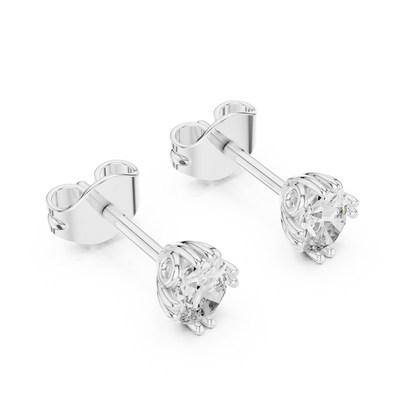 Oval Cut Lab Grown Diamond Stud Earrings in Platinum