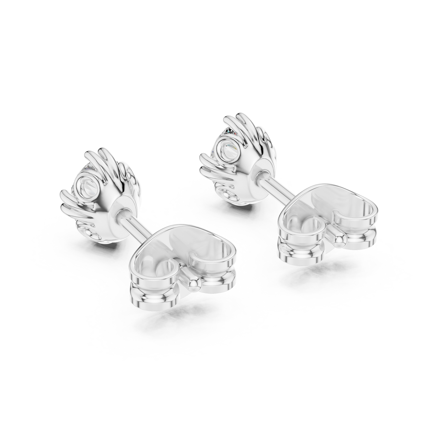 Oval Cut Lab Grown Diamond Stud Earrings in White Gold