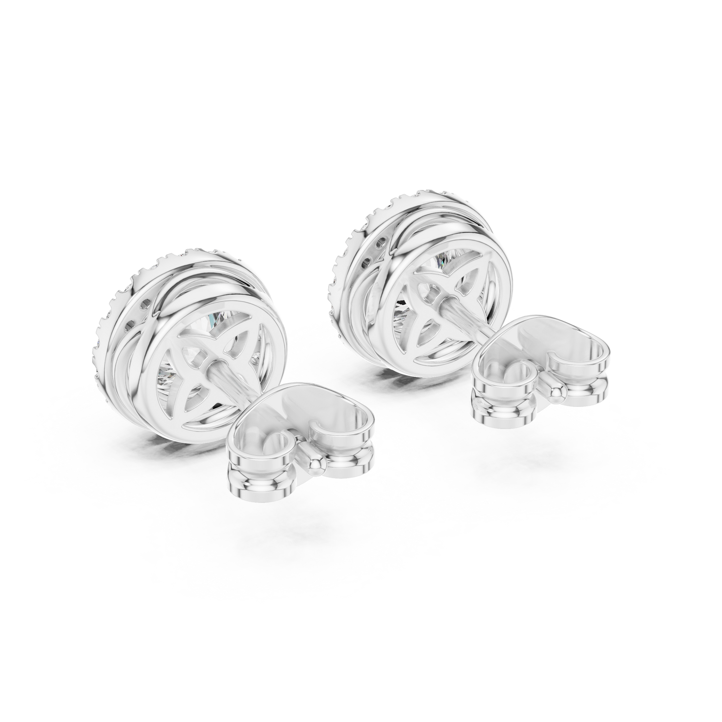 Round Cut Lab Grown Diamond Stud Earrings in Platinum