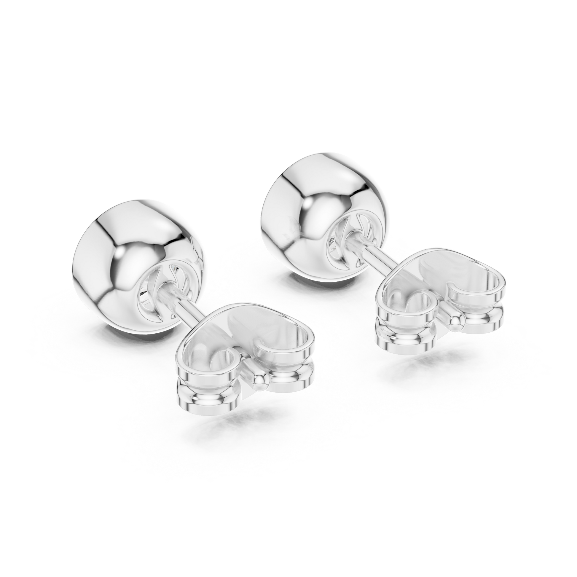 Round Cut Lab Grown Diamond Stud Earrings in Silver