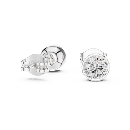 Round Cut Lab Grown Diamond Stud Earrings in Platinum