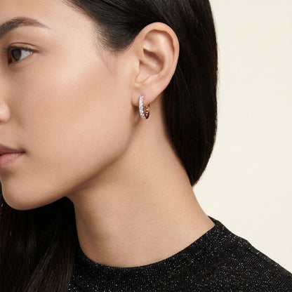 Round Cut Lab Grown Diamond Hoop Earrings in Rose Gold