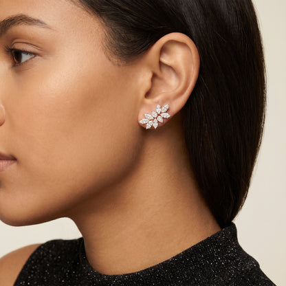 Marquise Pear Cut Lab Grown Diamond Stud Earrings in Rose Gold