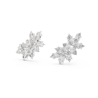 Marquise Pear Cut Lab Grown Diamond Stud Earrings in Platinum