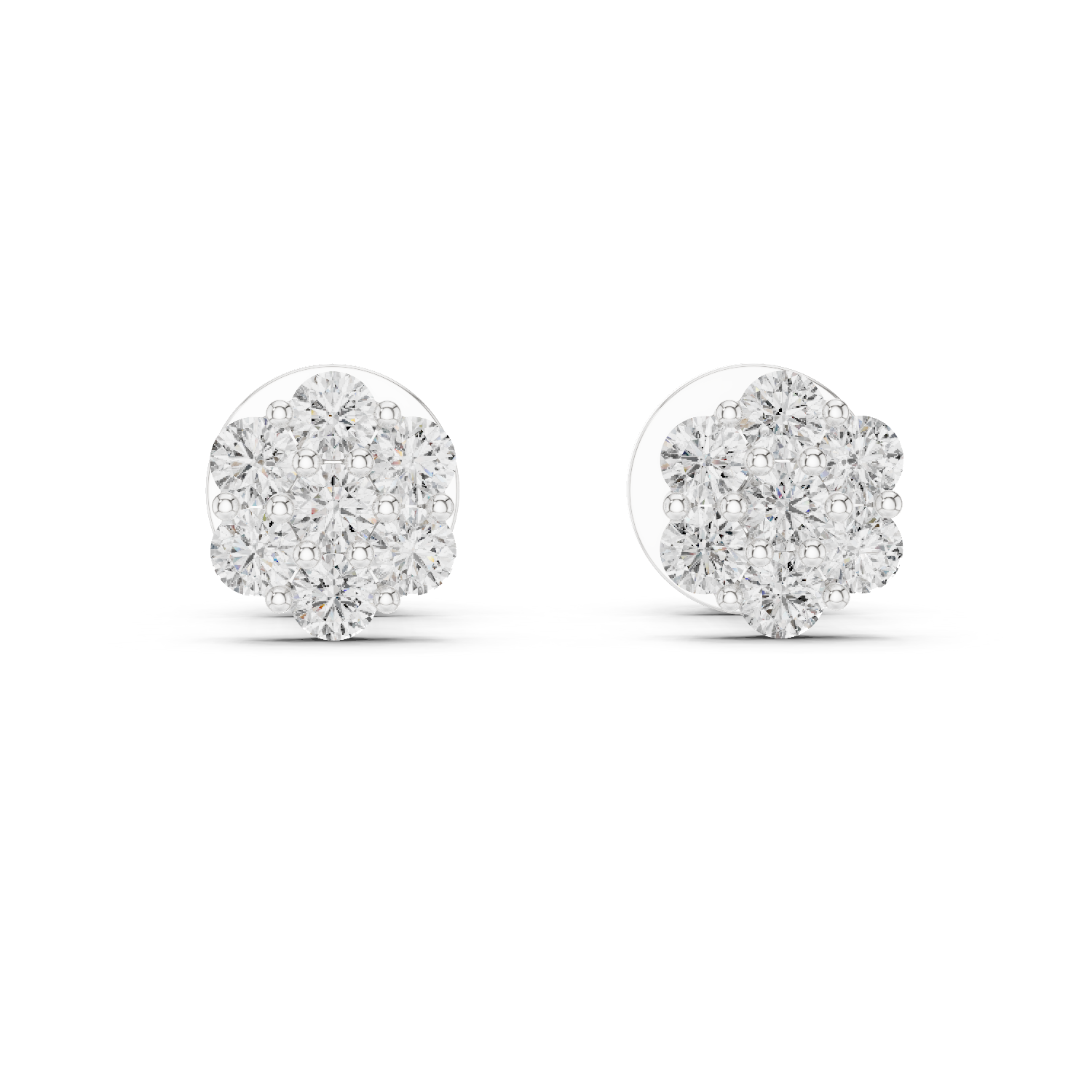 Round Cut Lab Grown Diamond Stud Earrings in Platinum