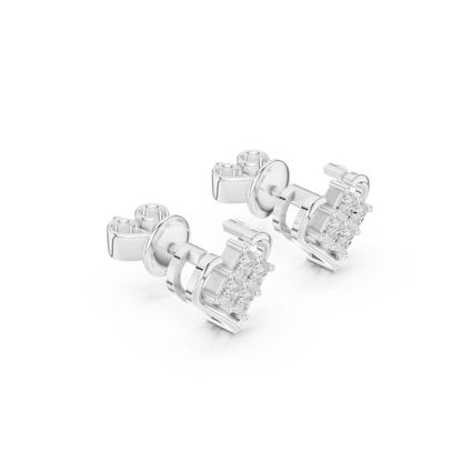Princess Cut Lab Grown Diamond Stud Earrings in Platinum