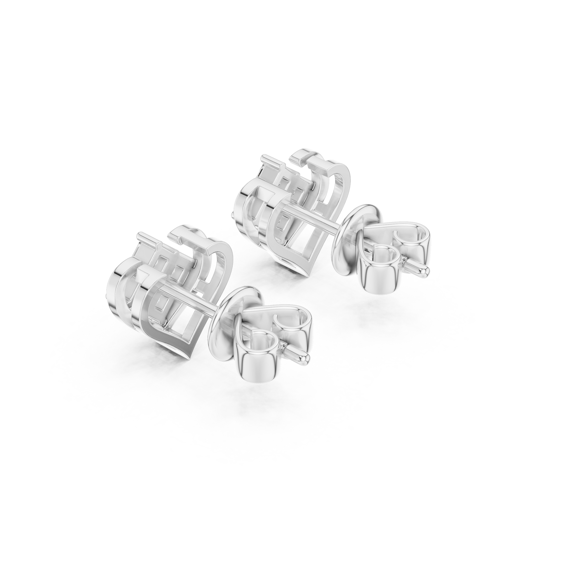 Princess Cut Lab Grown Diamond Stud Earrings in Platinum