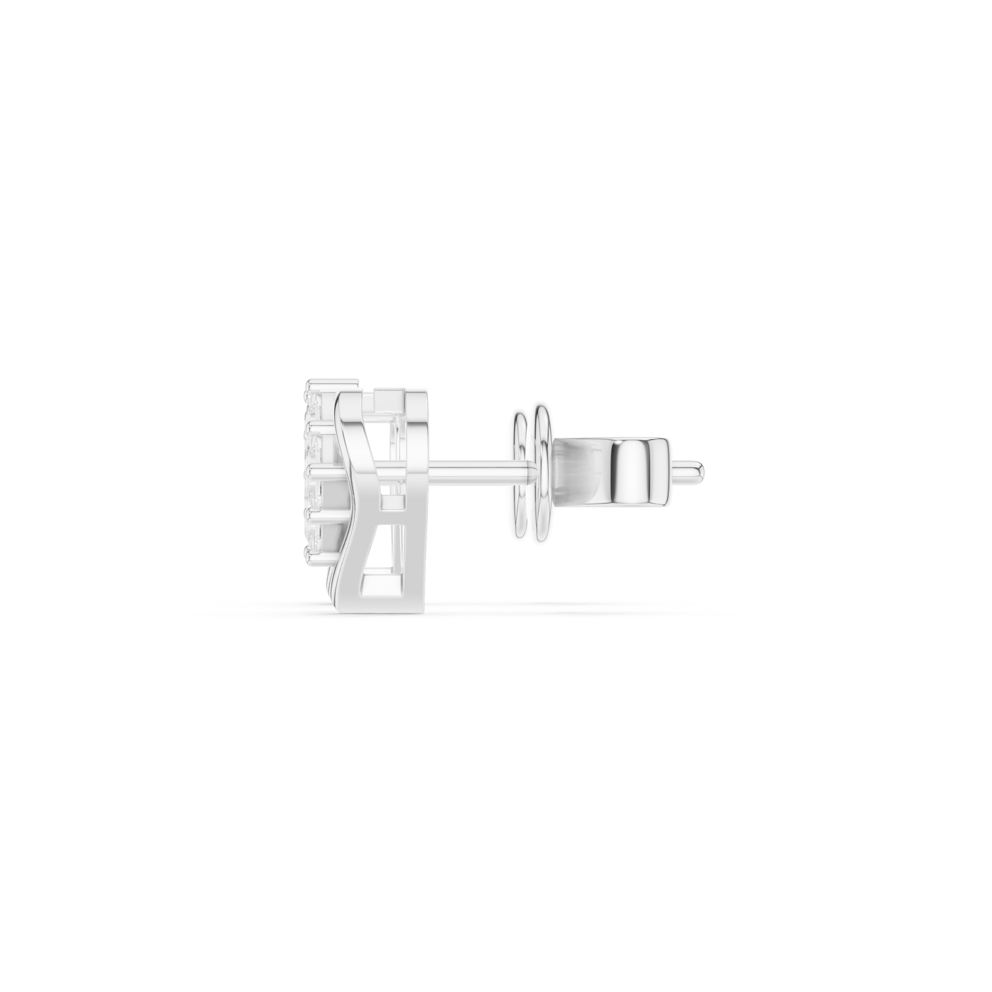Princess Cut Lab Grown Diamond Stud Earrings in Platinum