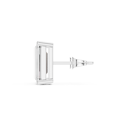Emerald Cut Lab Grown Diamond Stud Earrings in Platinum