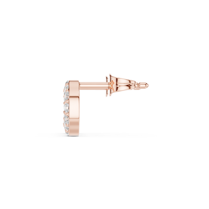 Round Cut Lab Grown Diamond Stud Earrings in Rose Gold