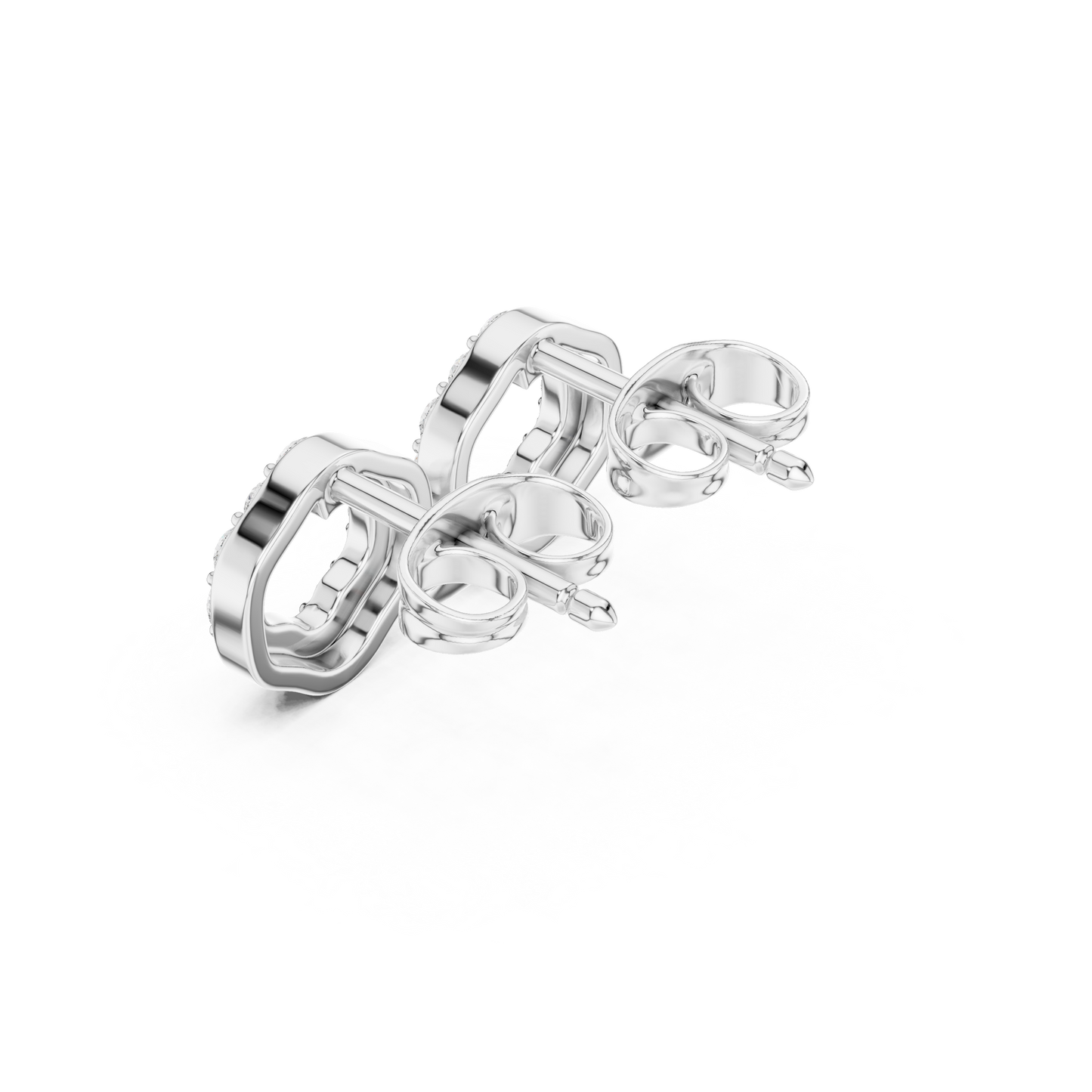 Round Cut Lab Grown Diamond Stud Earrings in White Gold