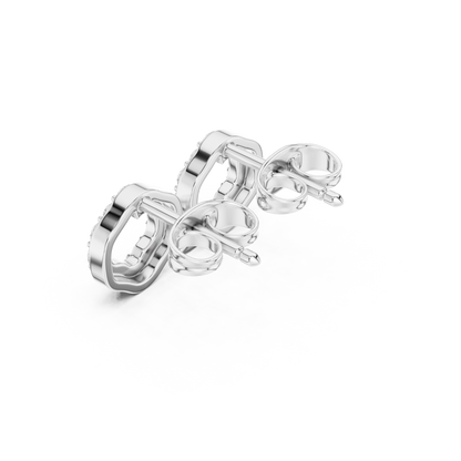 Round Cut Lab Grown Diamond Stud Earrings in Silver