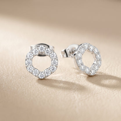 Round Cut Lab Grown Diamond Stud Earrings in Platinum