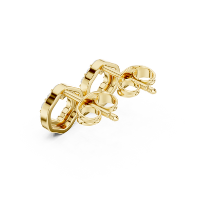 Round Cut Lab Grown Diamond Stud Earrings in Yellow Gold