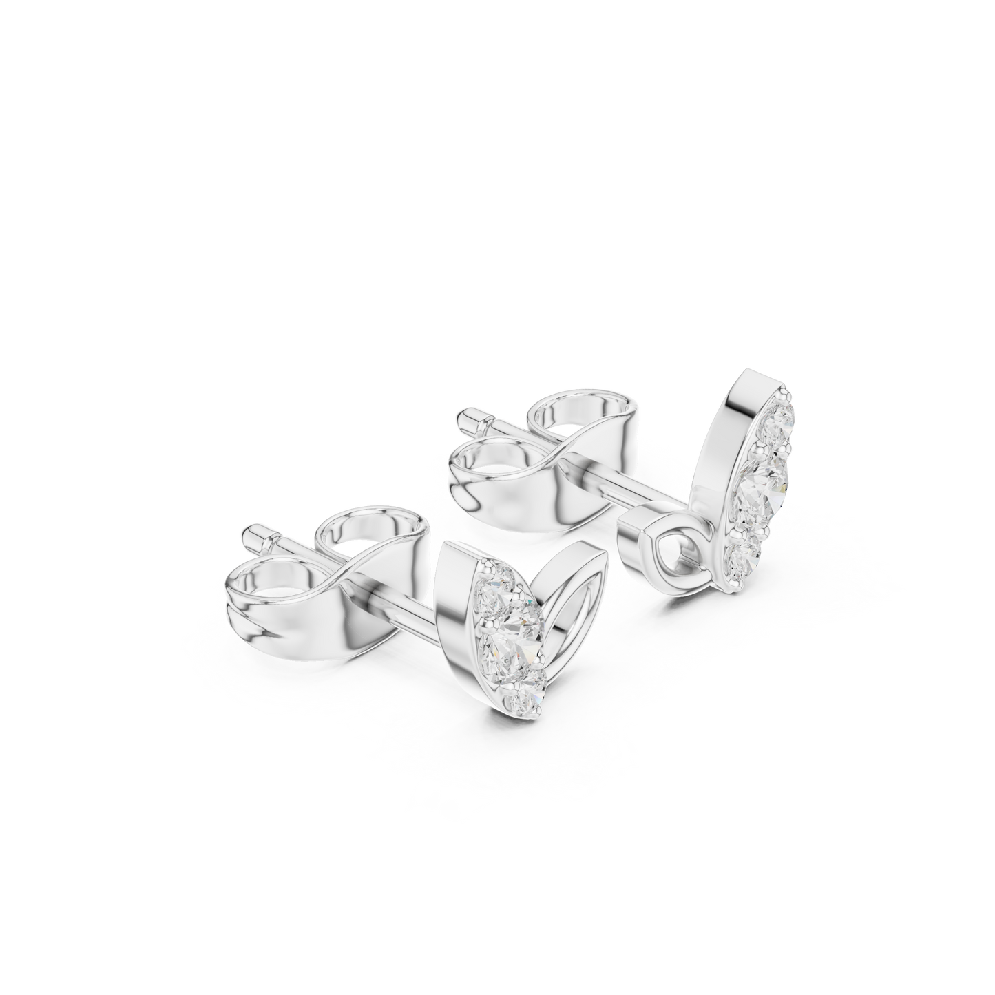 Round Cut Lab Grown Diamond Stud Earrings in White Gold