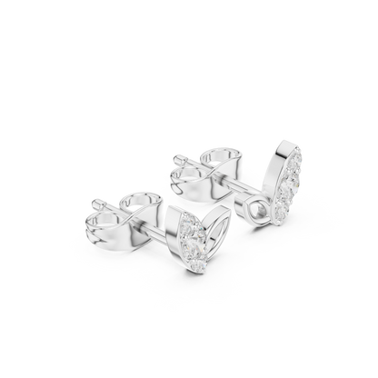 Round Cut Lab Grown Diamond Stud Earrings in Platinum