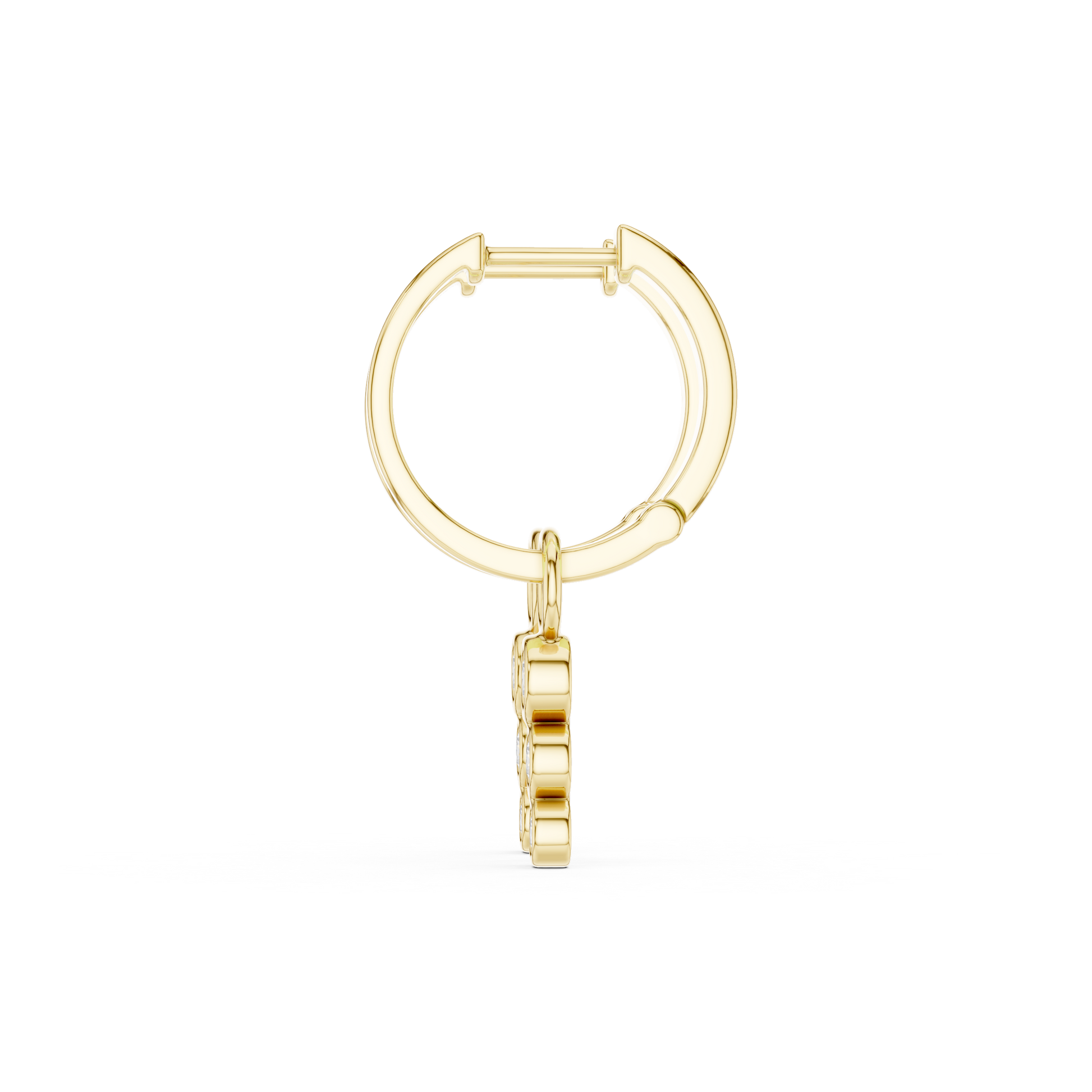 Round Cut Lab Grown Diamond Hoop Earrings in Yellow Gold