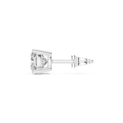 Cushion Cut Lab Grown Diamond Stud Earrings in Silver