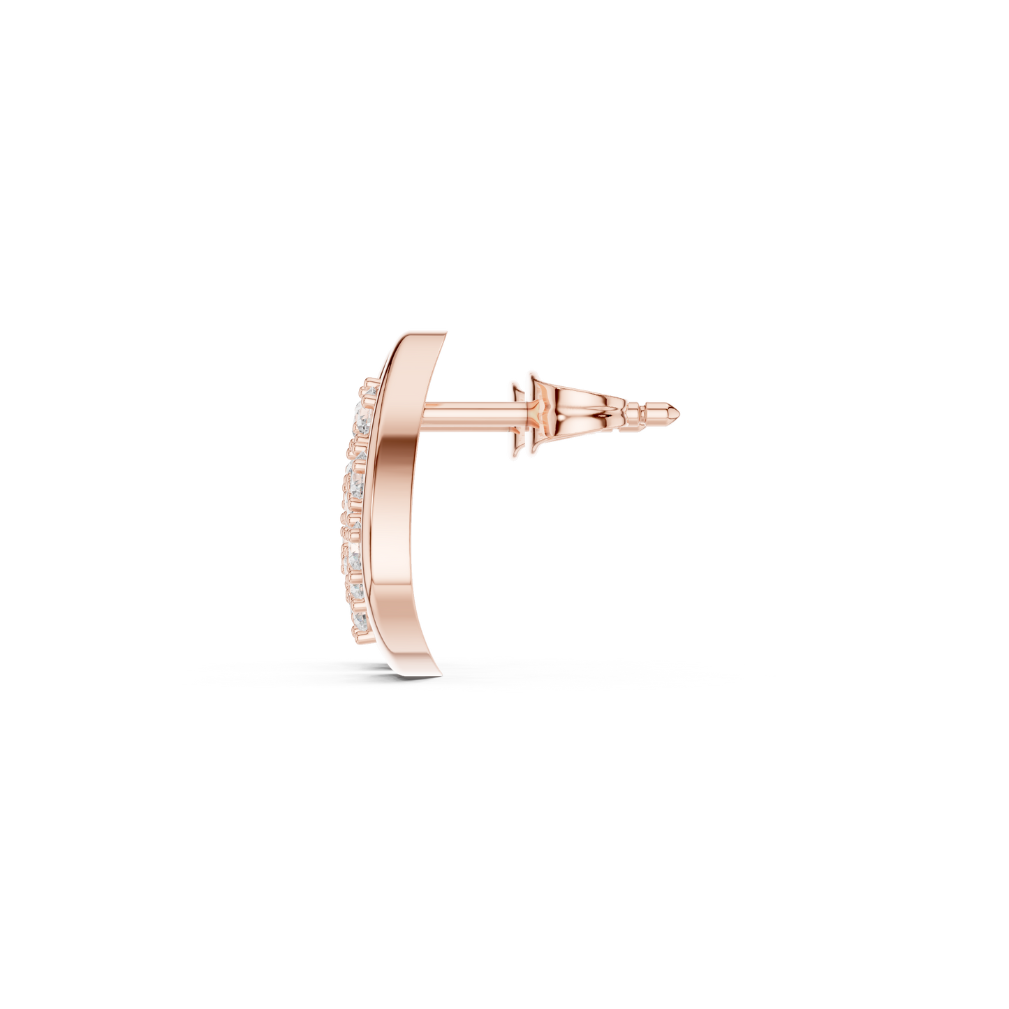 Round Cut Lab Grown Diamond Stud Earrings in Rose Gold