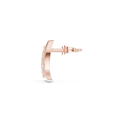 Round Cut Lab Grown Diamond Stud Earrings in Rose Gold