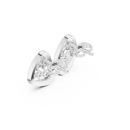 Round Cut Lab Grown Diamond Stud Earrings in White Gold