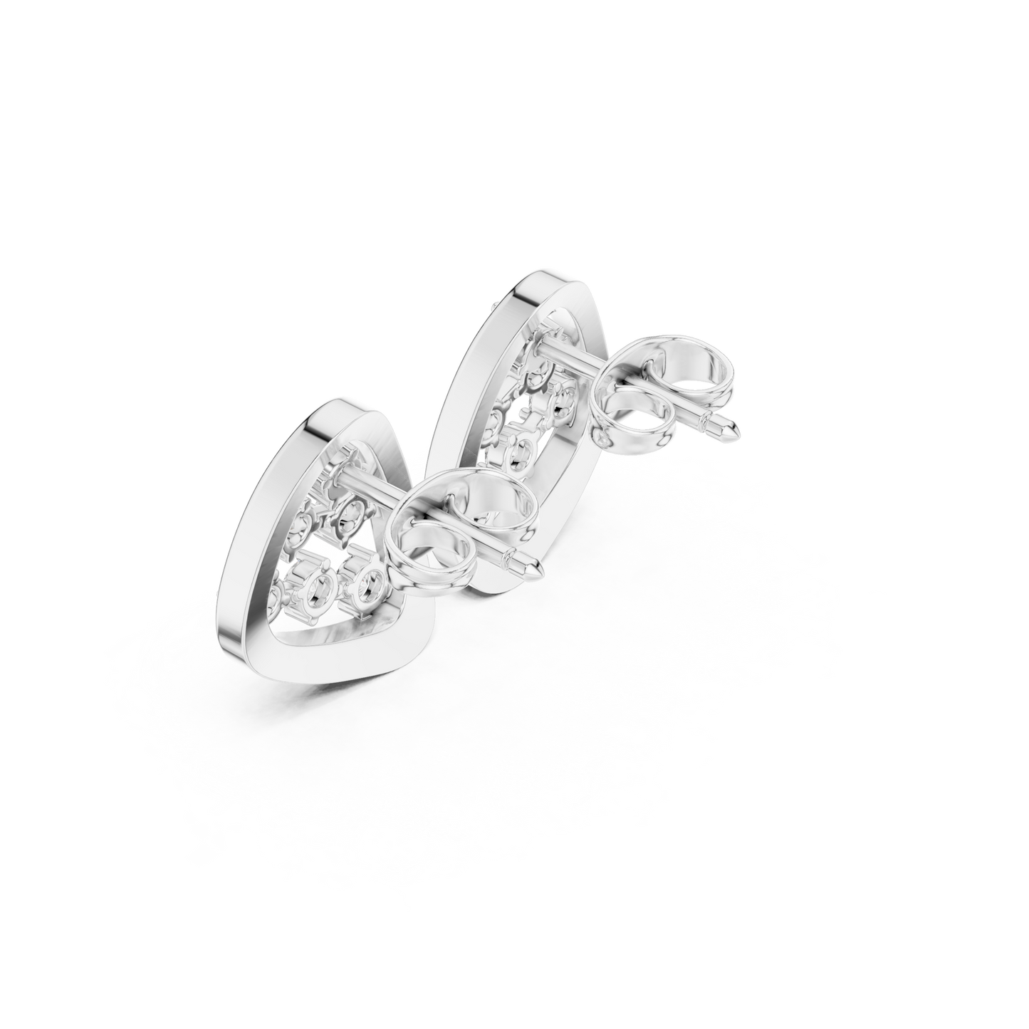 Round Cut Lab Grown Diamond Stud Earrings in Platinum