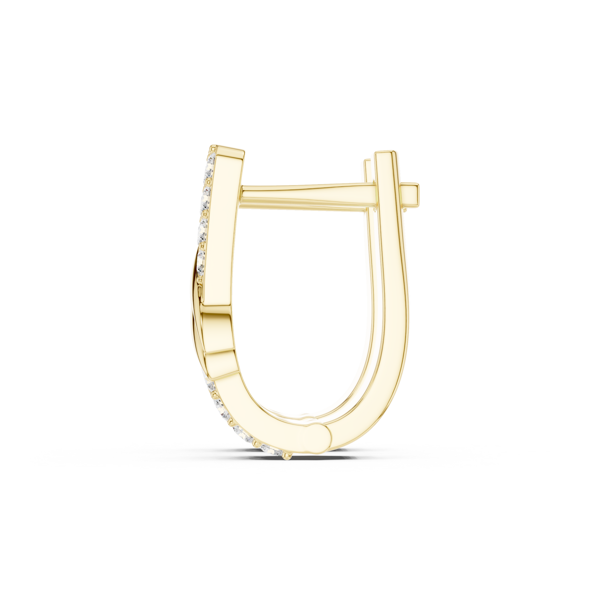 Round Cut Lab Grown Diamond Hoop Earrings in Yellow Gold