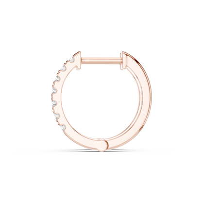Round Cut Lab Grown Diamond Hoop Earrings in Rose Gold