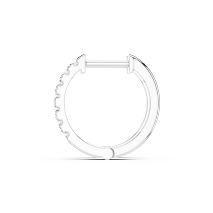 Round Cut Lab Grown Diamond Hoop Earrings in White Gold
