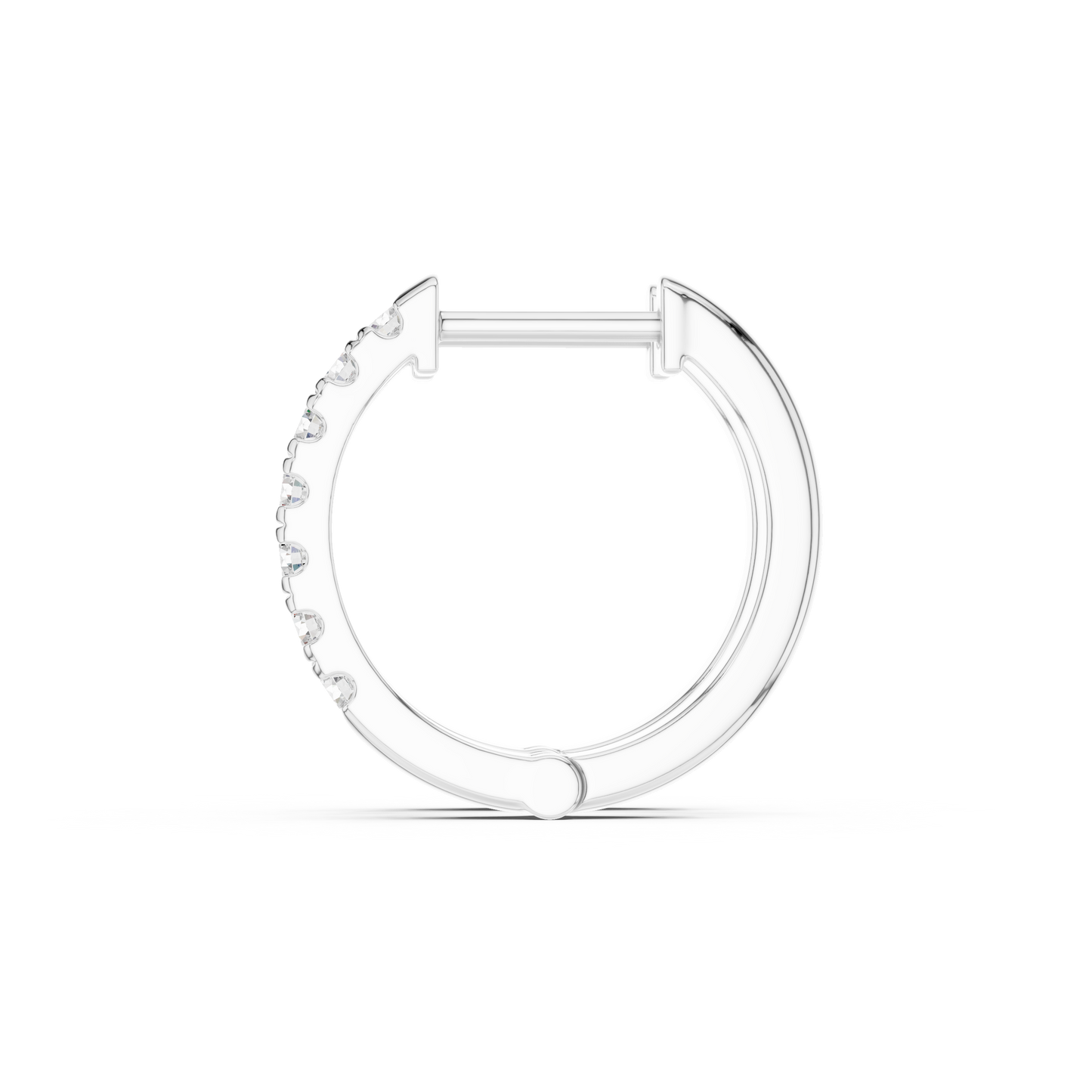 Round Cut Lab Grown Diamond Hoop Earrings in Platinum