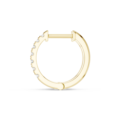 Round Cut Lab Grown Diamond Hoop Earrings in Yellow Gold