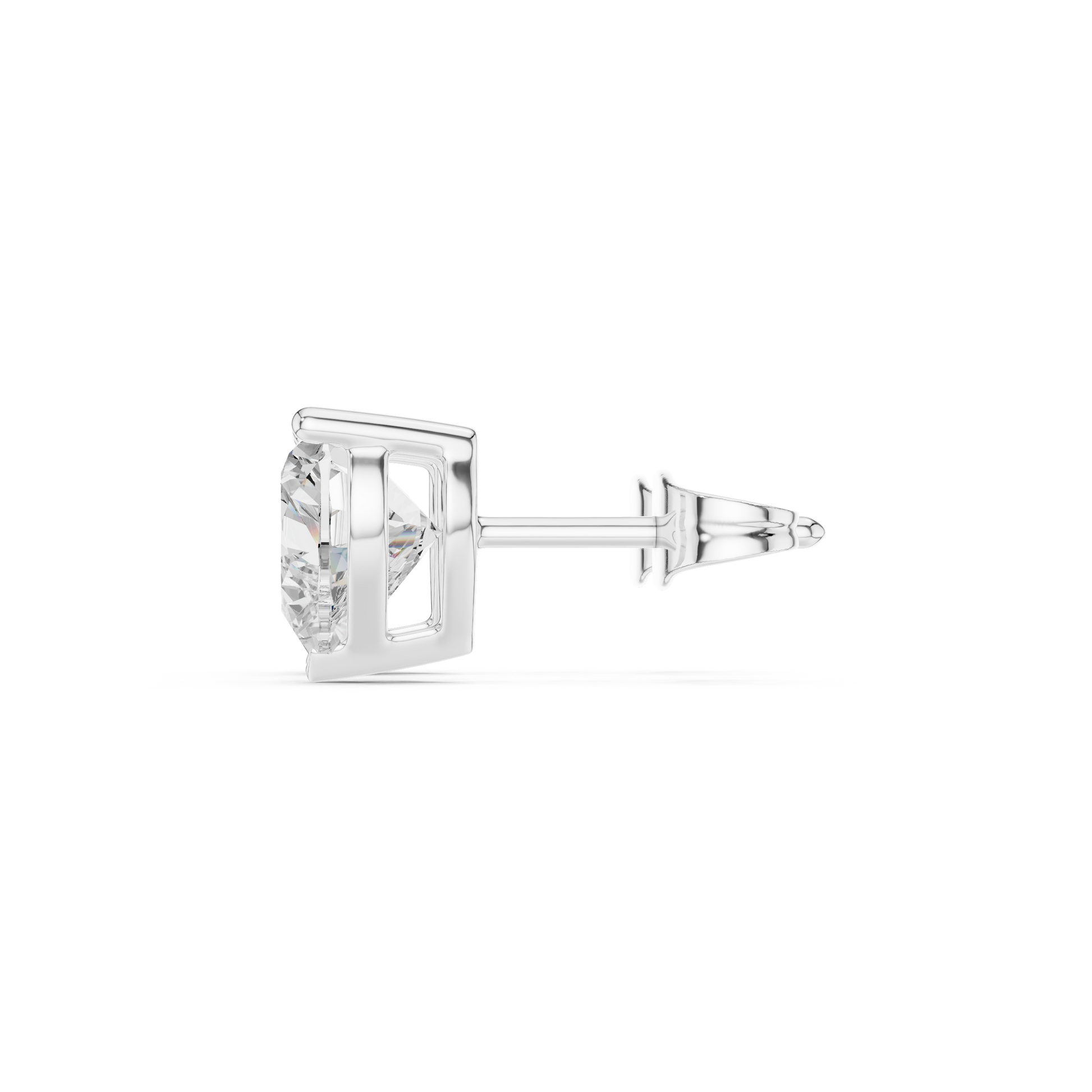 Heart Cut Lab Grown Diamond Stud Earrings in White Gold