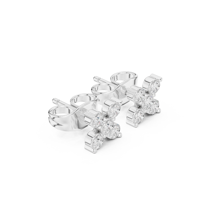 Round Cut Lab Grown Diamond Stud Earrings in Platinum