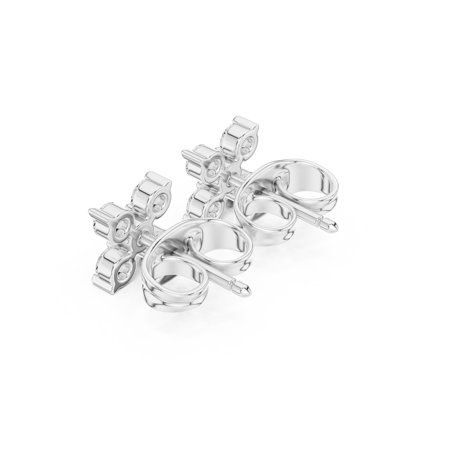 Round Cut Lab Grown Diamond Stud Earrings in Platinum