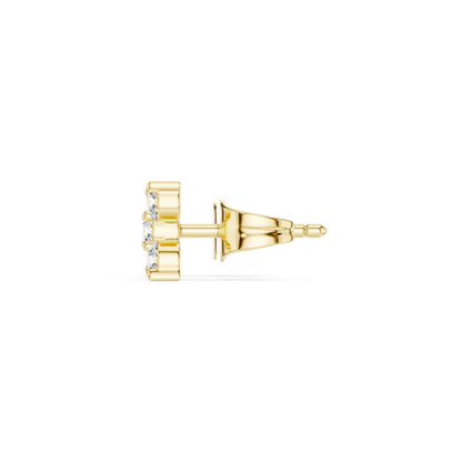 Round Cut Lab Grown Diamond Stud Earrings in Yellow Gold