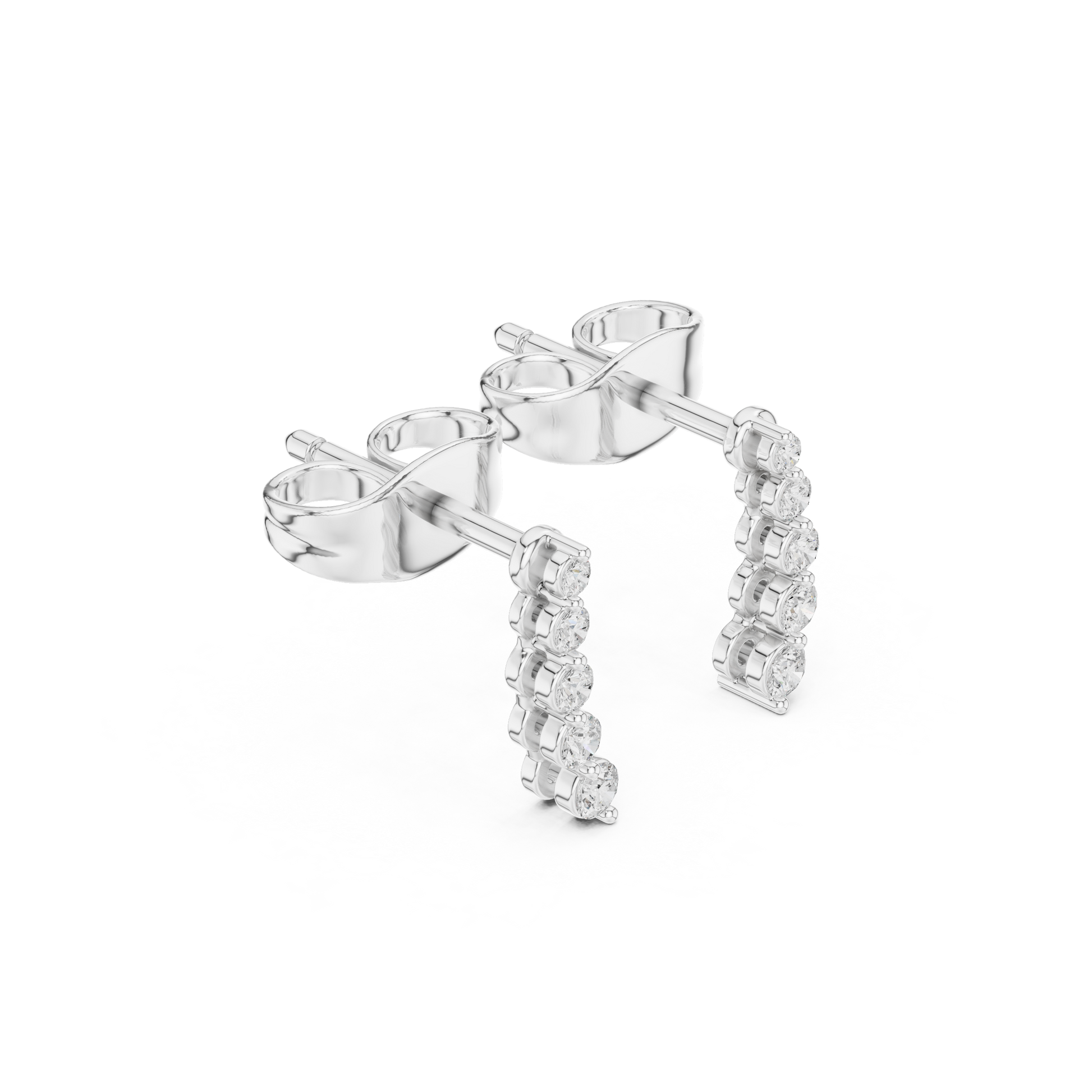 Round Cut Lab Grown Diamond Stud Earrings in White Gold