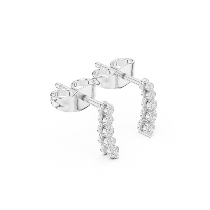 Round Cut Lab Grown Diamond Stud Earrings in Platinum